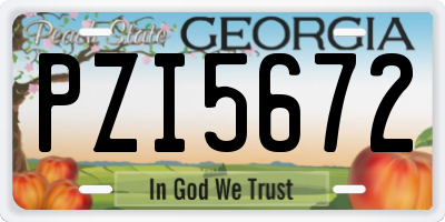 GA license plate PZI5672