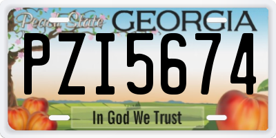 GA license plate PZI5674