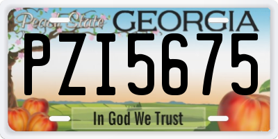 GA license plate PZI5675