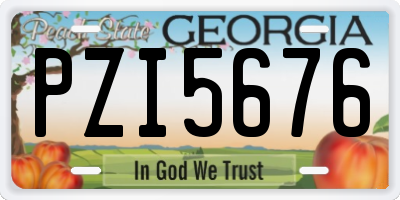 GA license plate PZI5676