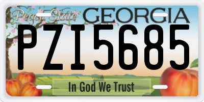 GA license plate PZI5685