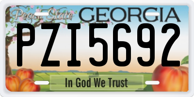 GA license plate PZI5692