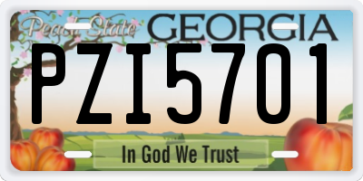 GA license plate PZI5701