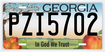 GA license plate PZI5702