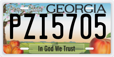 GA license plate PZI5705