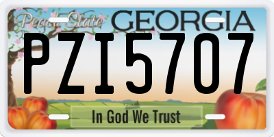 GA license plate PZI5707