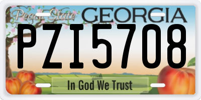 GA license plate PZI5708