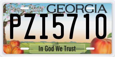 GA license plate PZI5710
