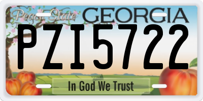 GA license plate PZI5722