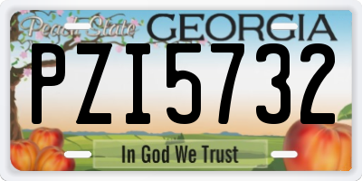 GA license plate PZI5732