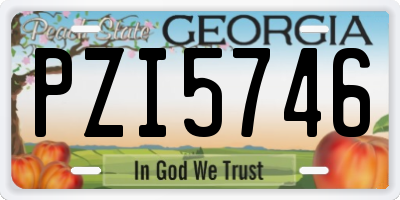 GA license plate PZI5746