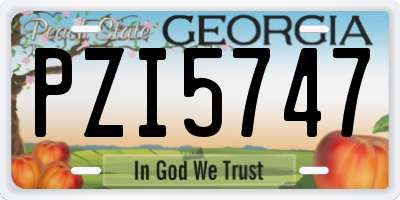 GA license plate PZI5747