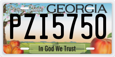 GA license plate PZI5750