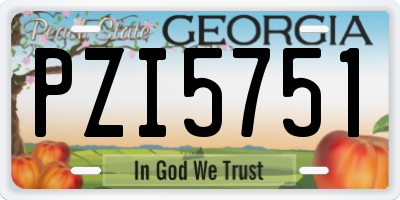 GA license plate PZI5751