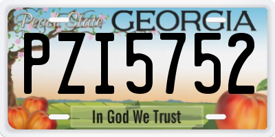 GA license plate PZI5752