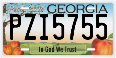 GA license plate PZI5755