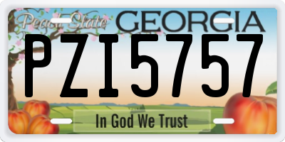 GA license plate PZI5757