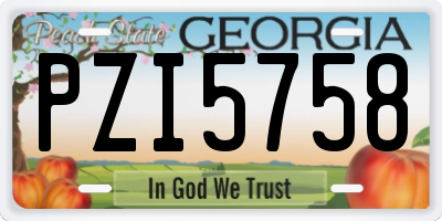 GA license plate PZI5758