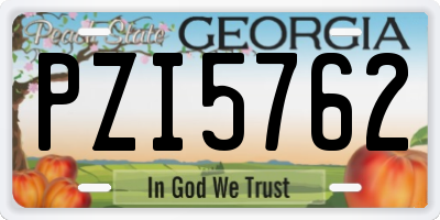GA license plate PZI5762