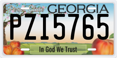 GA license plate PZI5765