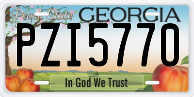 GA license plate PZI5770