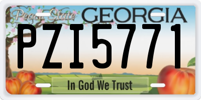 GA license plate PZI5771