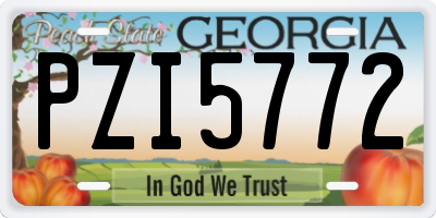 GA license plate PZI5772