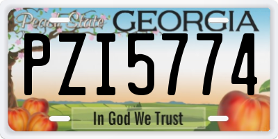 GA license plate PZI5774