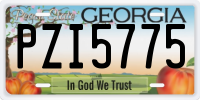 GA license plate PZI5775