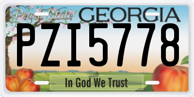 GA license plate PZI5778