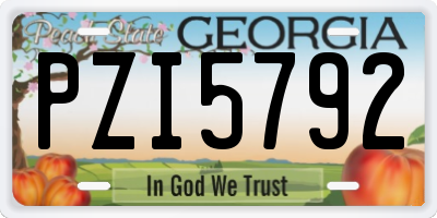 GA license plate PZI5792