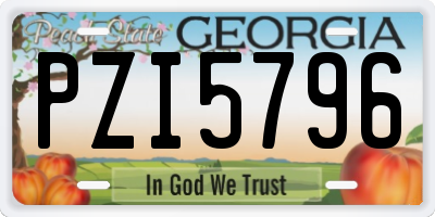 GA license plate PZI5796