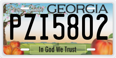 GA license plate PZI5802