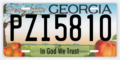 GA license plate PZI5810