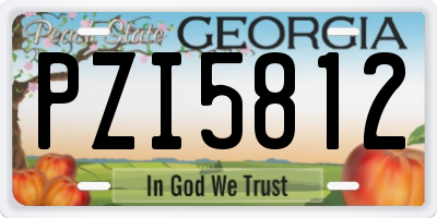 GA license plate PZI5812
