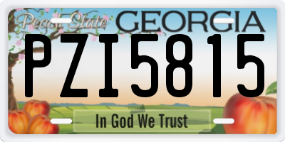 GA license plate PZI5815