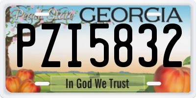 GA license plate PZI5832