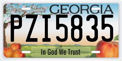 GA license plate PZI5835