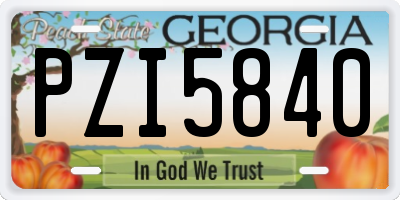 GA license plate PZI5840