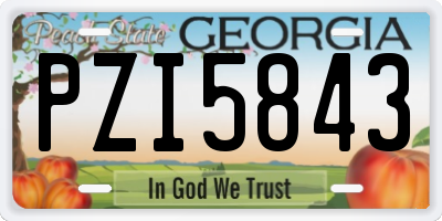 GA license plate PZI5843