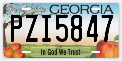 GA license plate PZI5847