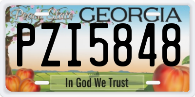 GA license plate PZI5848