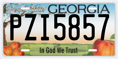 GA license plate PZI5857