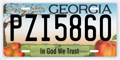 GA license plate PZI5860