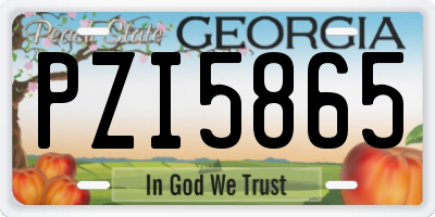 GA license plate PZI5865