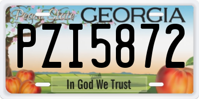 GA license plate PZI5872