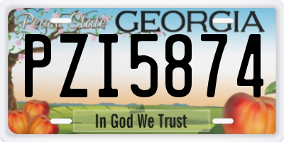GA license plate PZI5874
