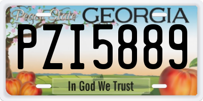 GA license plate PZI5889