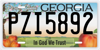 GA license plate PZI5892