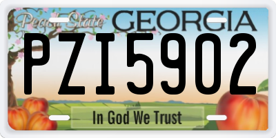 GA license plate PZI5902